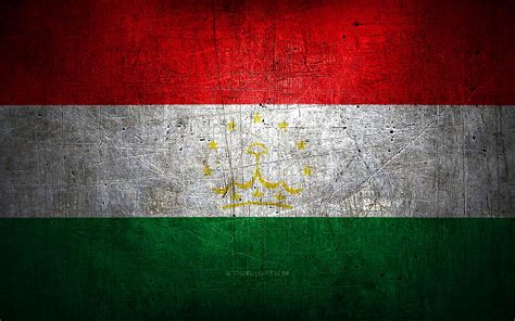 2K free download | Tajik metal flag, grunge art, asian countries, Day of Tajikistan, national ...