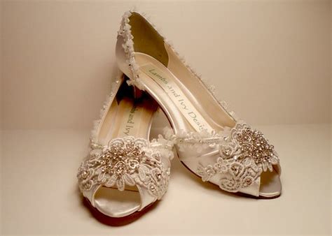 silver wedding shoes | silver lace with Swarovski crystals ...