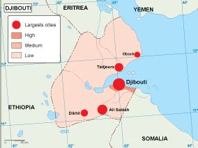 Djibouti population map. EPS Illustrator Map | Vector maps