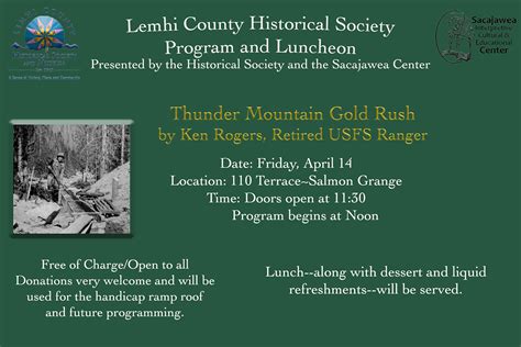 Lemhi County Historical Society Program and Luncheon | Lemhi County Museum