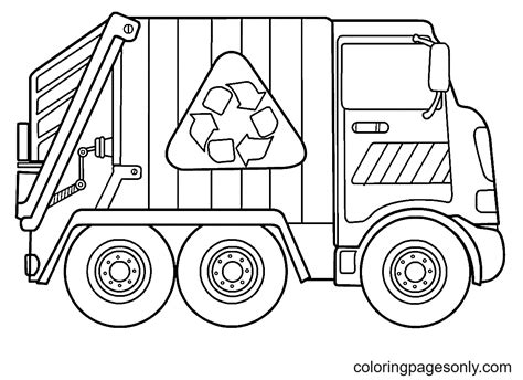 Garbage Truck Coloring Pages Printable for Free Download