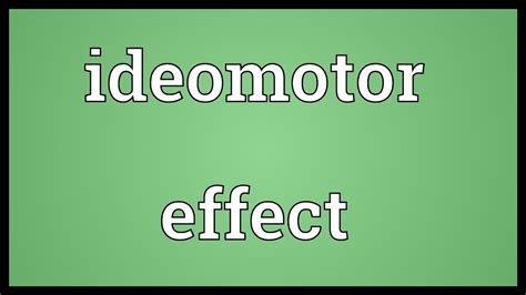 Ideomotor effect Meaning - YouTube