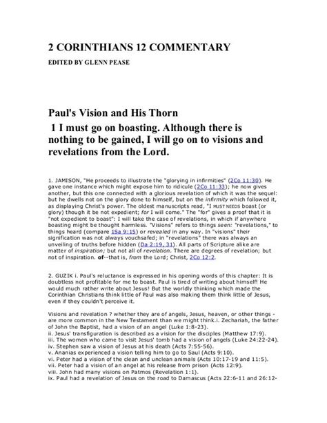 2 corinthians 12 commentary