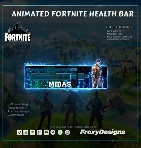 FORTNITE overlay design(ANIMATED)-Health bar | Health bar, Health ...