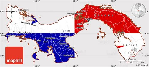 Flag Simple Map of Panama