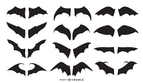 Bat Wing Silhouete Vector Set Vector Download