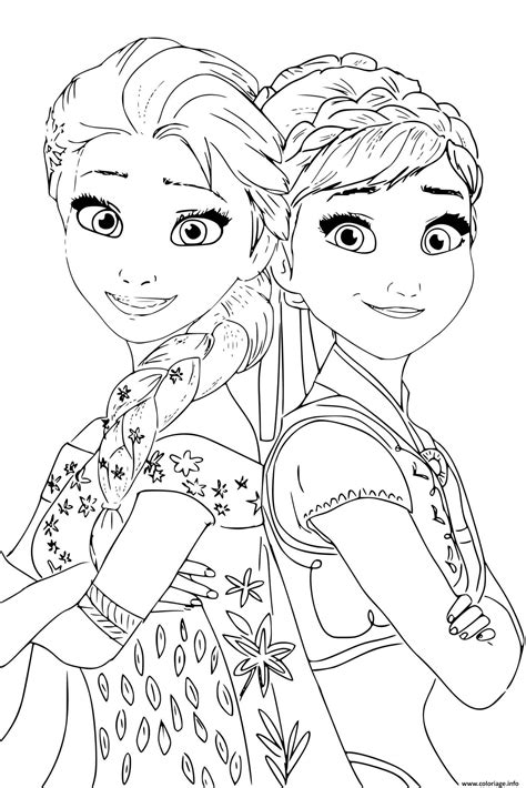 Coloriage Elsa Anna Princess de Reine des Neiges 2 - JeColorie.com