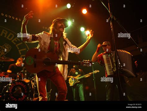 Gypsy punk band Gogol Bordello. Ukrainian musician Eugene Hutz (L Stock ...