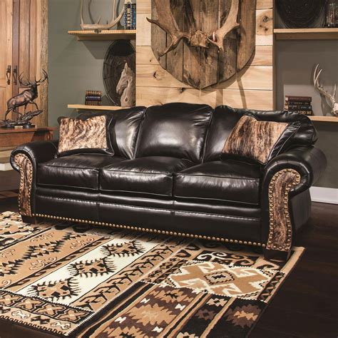 Black Creek Leather Sofa | Western furniture, Brown living room decor, Leather sofa