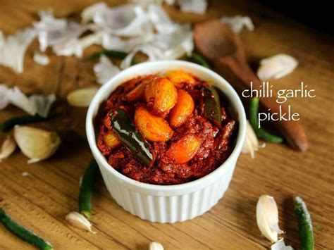 garlic pickle recipe, chilli garlic pickle recipe, lahsun ka achar with step by step photo/vi ...