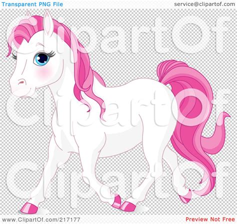 Royalty-Free (RF) Clipart Illustration of a Cute White And Pink Horse by Pushkin #217177