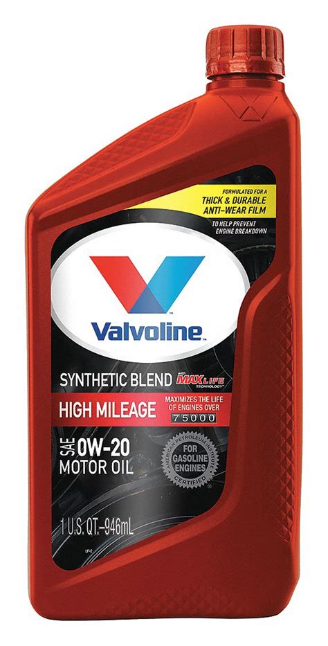 VALVOLINE Conventional, Engine Oil, 1 qt, 0W-20, For Use With Gasoline Engines - 46KK46|833002 ...