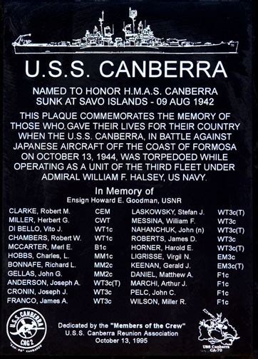 USS Canberra (CA-70) Crew Members | National Museum of the Pacific War