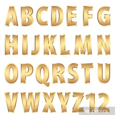 Wall Mural fat gold letters - PIXERS.US