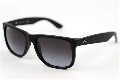 Justin Ray-Ban RB4165 Retro Mod Wayfarer Sunglasses in Black