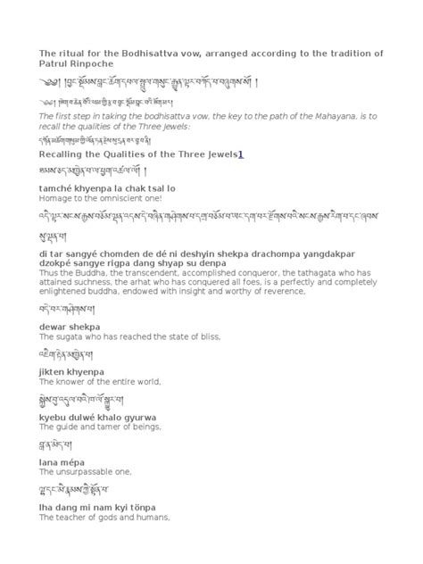 The Ritual of The Bodhisattva Vow | PDF