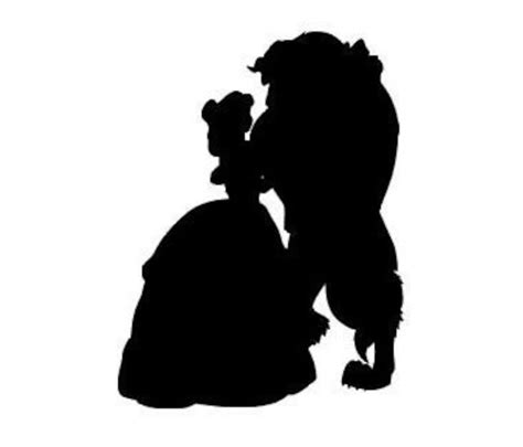 Beast and Belle From Beauty and Beast Silhouette Vinyl Decal - Etsy