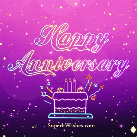 Neon Glow Happy Anniversary Animated GIF | SuperbWishes