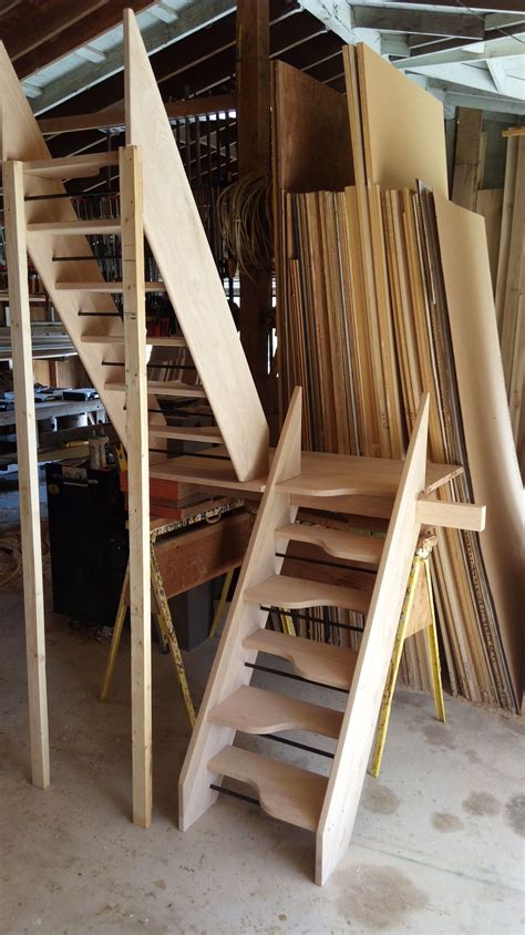 Alternating-tread stair case with open-riser. | Loft stairs, Tiny house stairs, Space saving ...