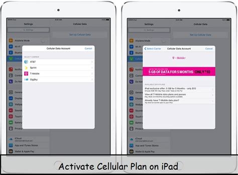 Turn/ Activate cellular plan on iPad pro, iPad Mini, iPad Air