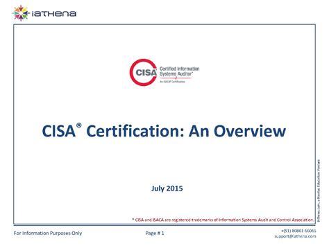 CISA Certification PowerPoint Presentation PPT