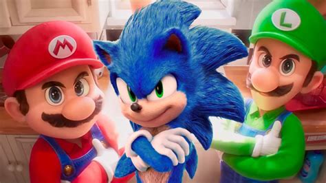 SONIC mira el NUEVO ANUNCIO de MARIO BROS LA PELICULA - YouTube