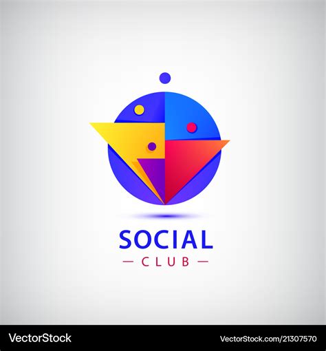 People group logo social net club Royalty Free Vector Image