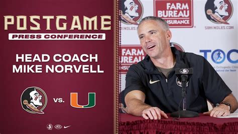 MIKE NORVELL | FSU Football MIAMI Post-Game Press Conference - YouTube