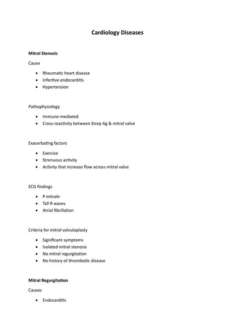 Cardiology Diseases | PP477 - Clinical Clerkship - UCSI | Thinkswap