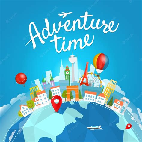 Premium Vector | Adventure time vector illustration. travel concept ...