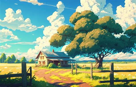 850x550 Anime Landscape HD Farm 850x550 Resolution Wallpaper, HD Artist ...