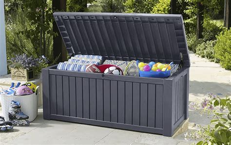 Keter Rockwood Storage Box - Anthracite - £179.95 | Garden4Less UK Shop