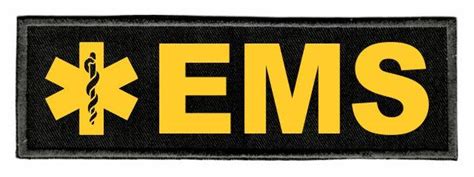 EMS ID Patches 6x2 - Gold Lettering - Twill Backing