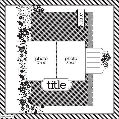 Scrapbook challenges, Scrapbook layout sketches, 12x12 scrapbook ...