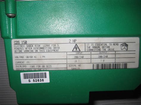 Warner Electric SECO 2 HP Adjustable Speed Drive CDS-150 2HP WE CDS150 VS Drive (EBI4900-4 ...