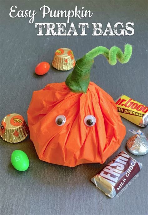 {Halloween Party Idea} Tissue Paper Pumpkin Goody Bags | Halloween ...