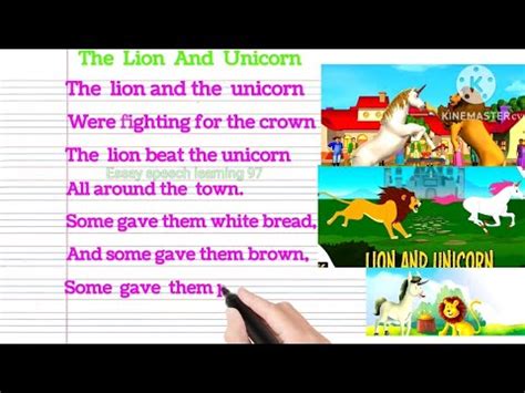 The lion and unicorn rhyme | the lion and Unicorn poem | rhymes | poems | alphabet | abcd ...