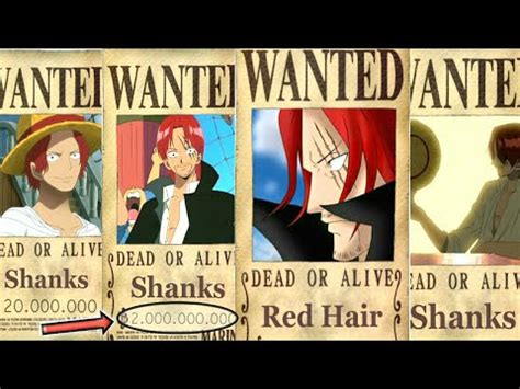 SHANKS' Evolution BOUNTY From The Start Until The End Of One Piece - Chapter 930+ - YouTube