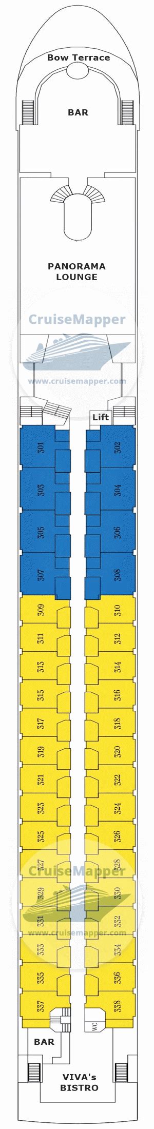 MS VIVA Two deck 3 plan | CruiseMapper