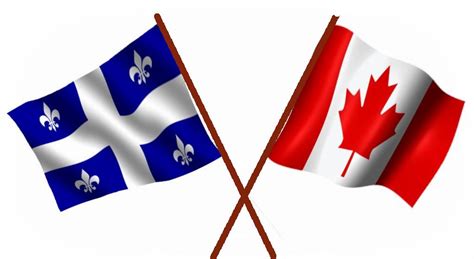 Flags of Quebec and Canada clipart free image download