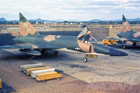 Convair F-102 Delta Daggers from the 64th FIS, assisting the 509th FIS, in a revetment at Da ...