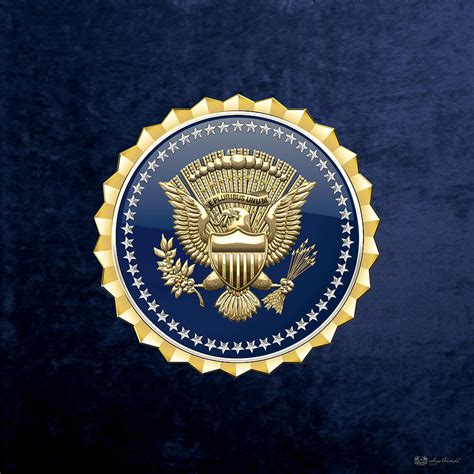 Presidential Service Badge - P S B on Blue Velvet Digital Art by Serge ...