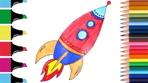 How to Draw Rocket Ship Step by Step for Kids Easy - YouTube