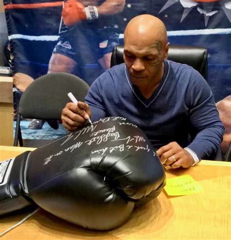 Mike Tyson Autographed Huge 22 inch Title Boxing Glove Photo Proof ...