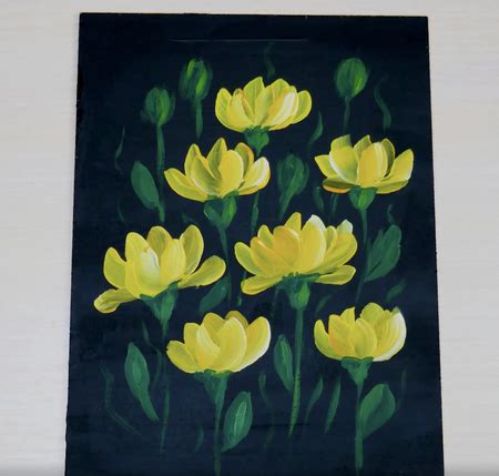 yellow-flower-painting - Craftionary