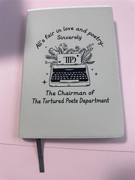 The Tortured Poets Department Journal TTPD Merch Gift for Swifties Journal for Poetry - Etsy