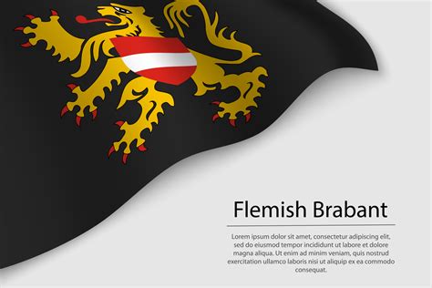 Wave flag of Flemish Brabant is a region of Belgium 21808028 Vector Art ...