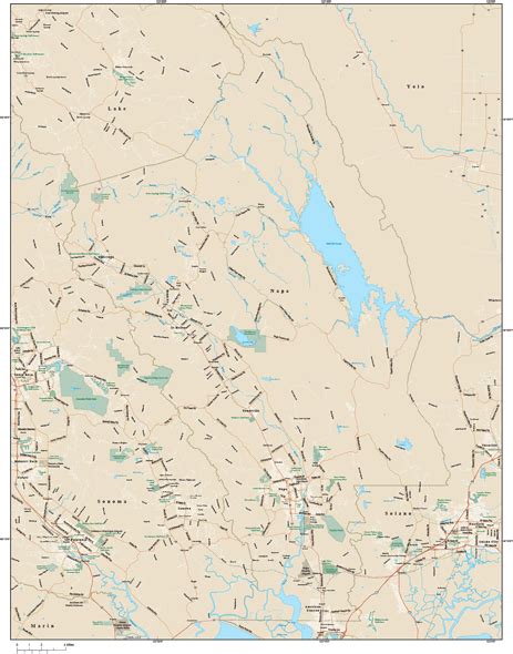 Napa County Wall Map by Map Resources - MapSales