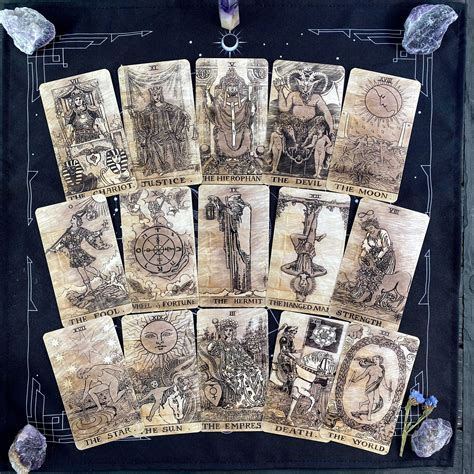 Tarot Deck Sketch Vintage Borderlessplastic Tarot Cards Gift - Etsy