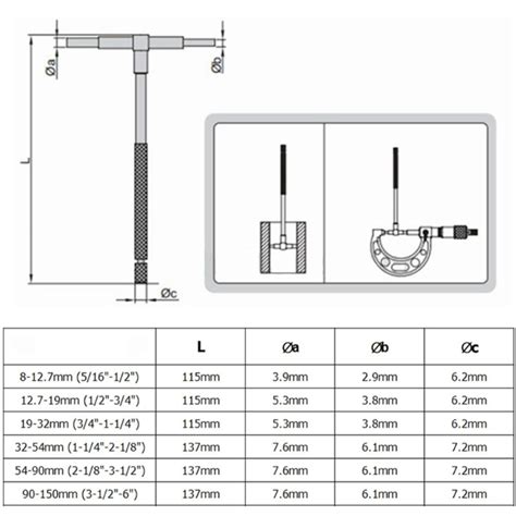 0-6" / 0-150mm 6pc Telescoping Gauge Set Bore Cylinder Measuring Tool